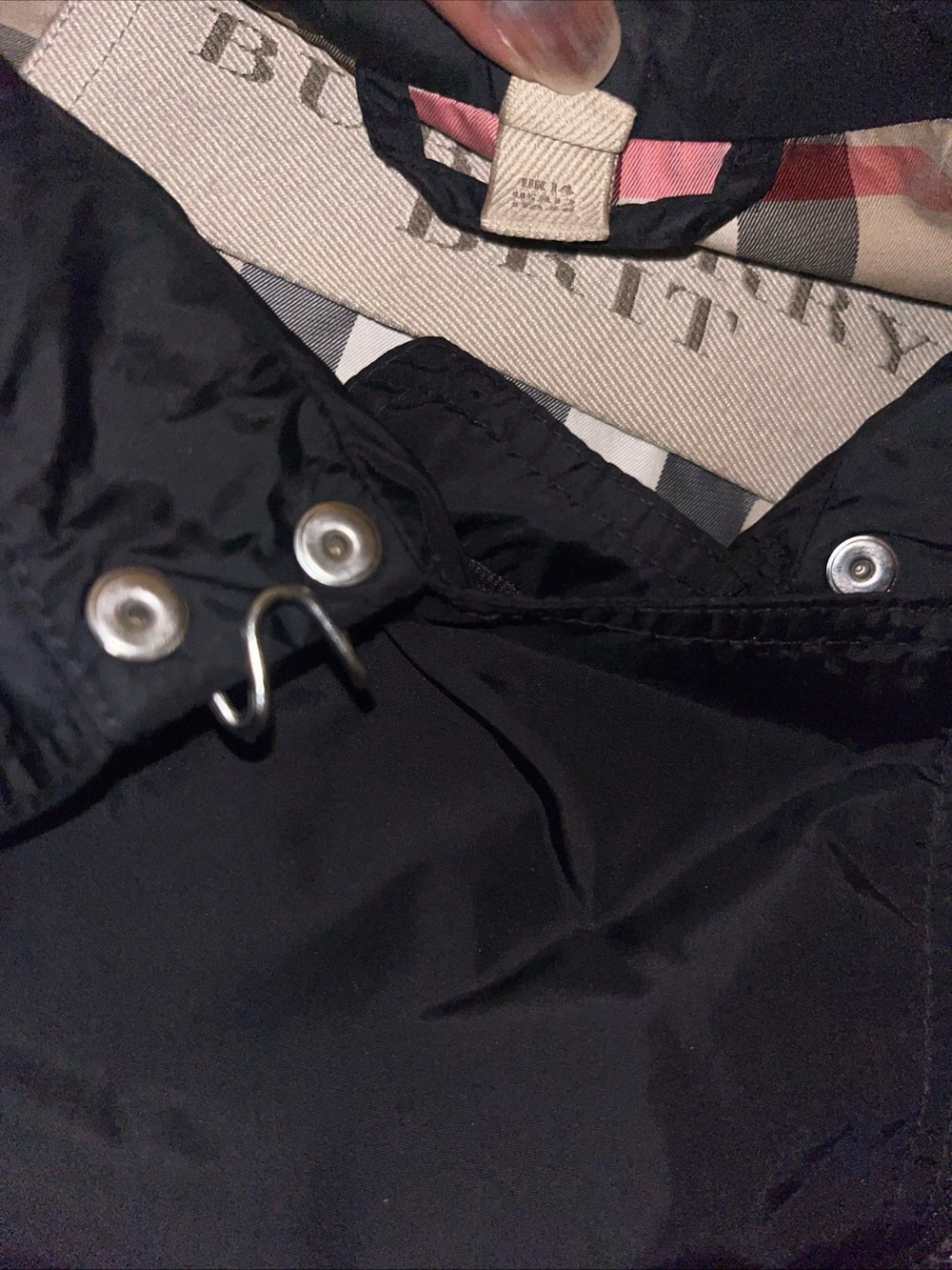 Burberry Brit Black Rain Coat Women’s Windbreaker UK 14 USA 12 - Picture 3 of 16